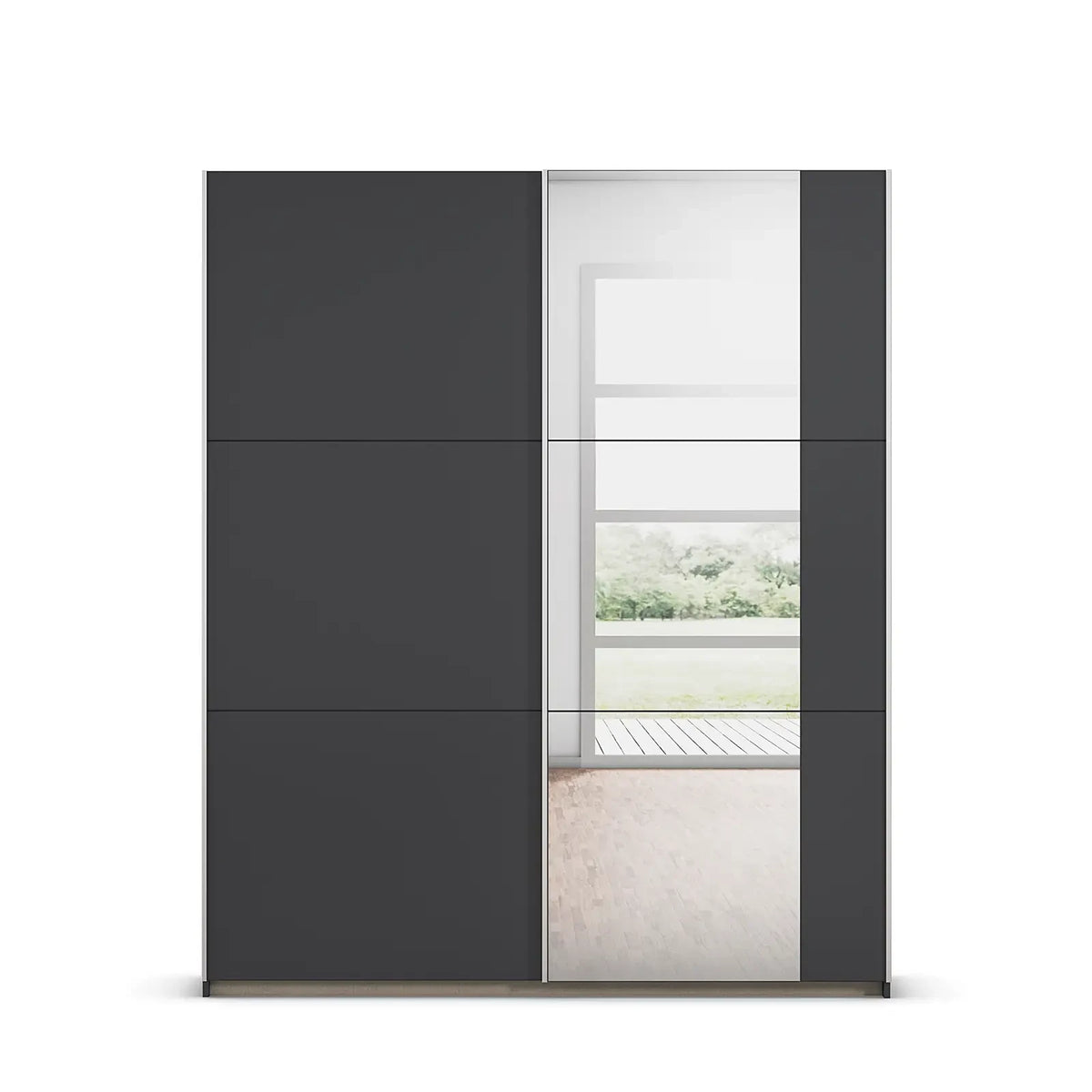 Rauch Aura Small W175cm two door Metallic Grey Sliding Door Wardrobe