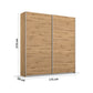Rauch Aurelia Artisan Oak Sliding Door Wardrobe Dimensions