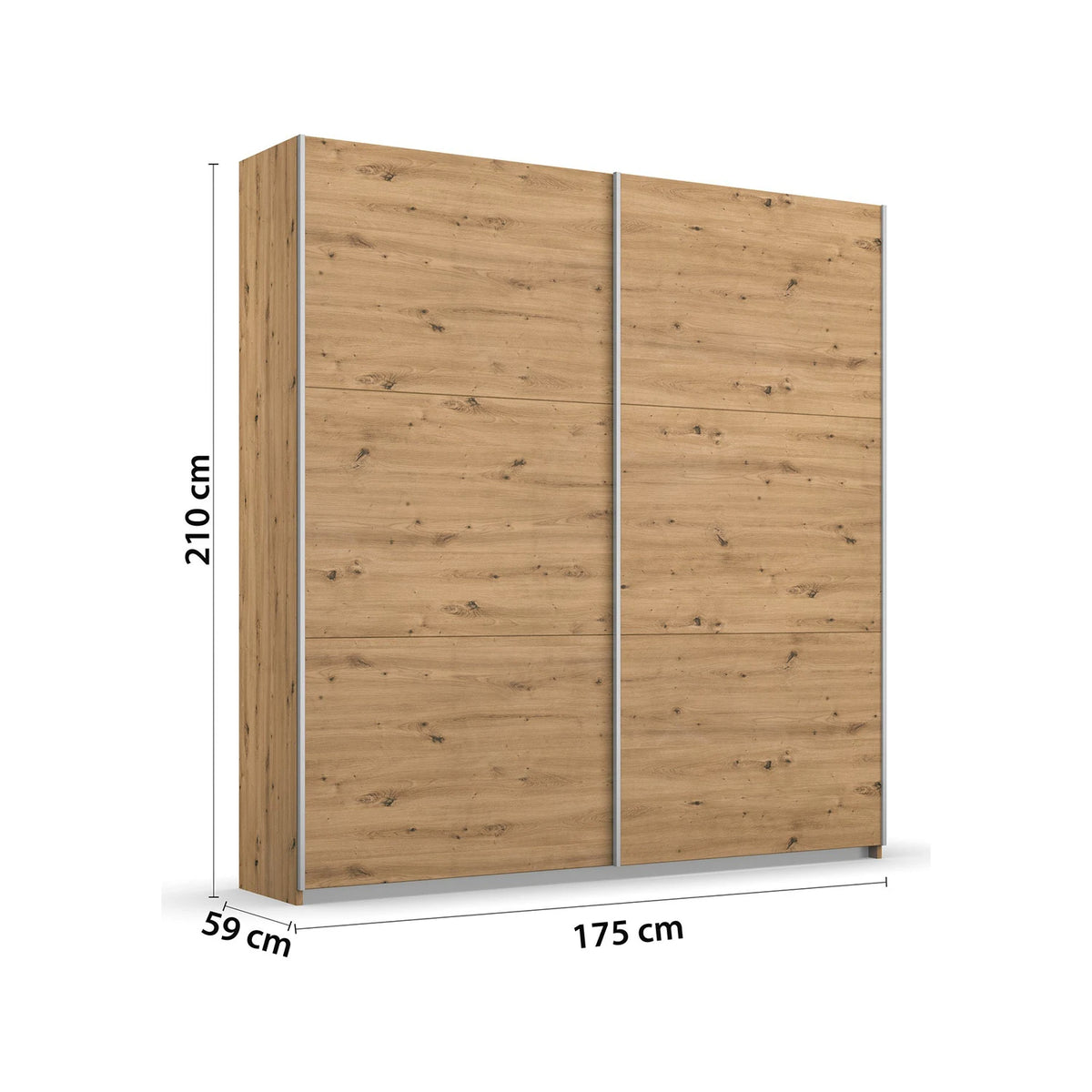 Rauch Aurelia Artisan Oak Sliding Door Wardrobe Dimensions
