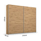 Rauch Aurelia Artisan Oak Sliding Door Wardrobe Dimensions