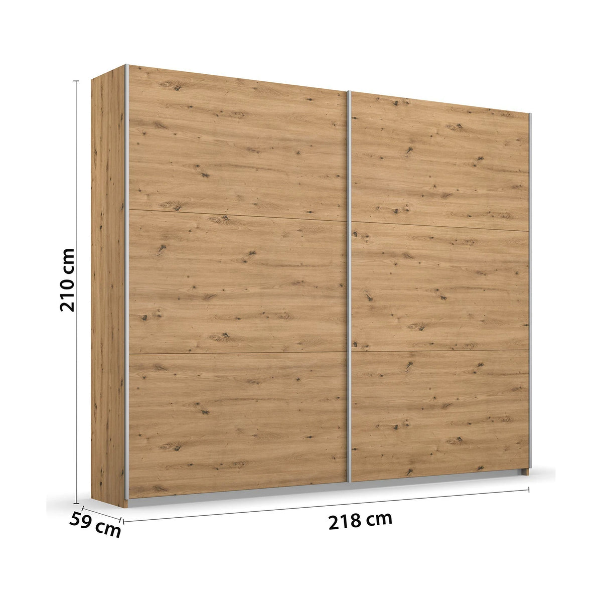 Rauch Aurelia Artisan Oak Sliding Door Wardrobe Dimensions