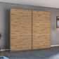 Rauch Aurelia Artisan Oak Sliding Door Wardrobe styled in a modern bedroom