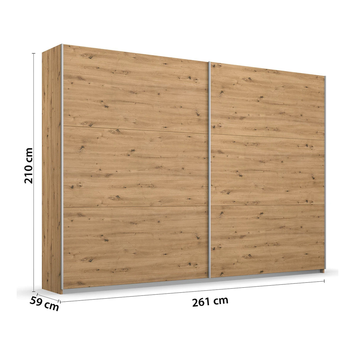 Rauch Aurelia Artisan Oak Sliding Door Wardrobe Dimensions