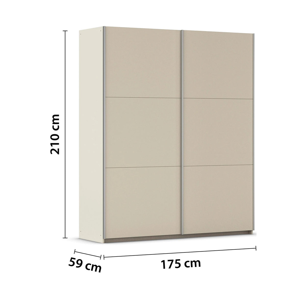 Rauch Aurelia Champagne Sliding Door Wardrobe Dimensions