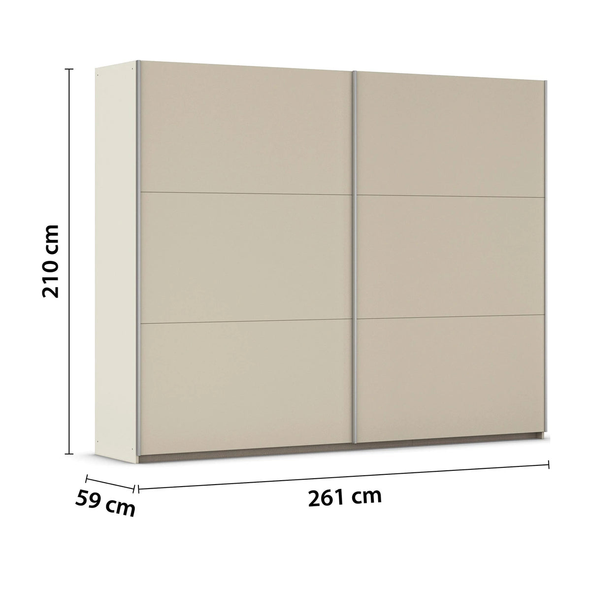 Rauch Aurelia Champagne Sliding Door Wardrobe Dimensions