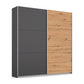Rauch Aurelia Metallic Grey & Artisan Oak Sliding Door Wardrobe