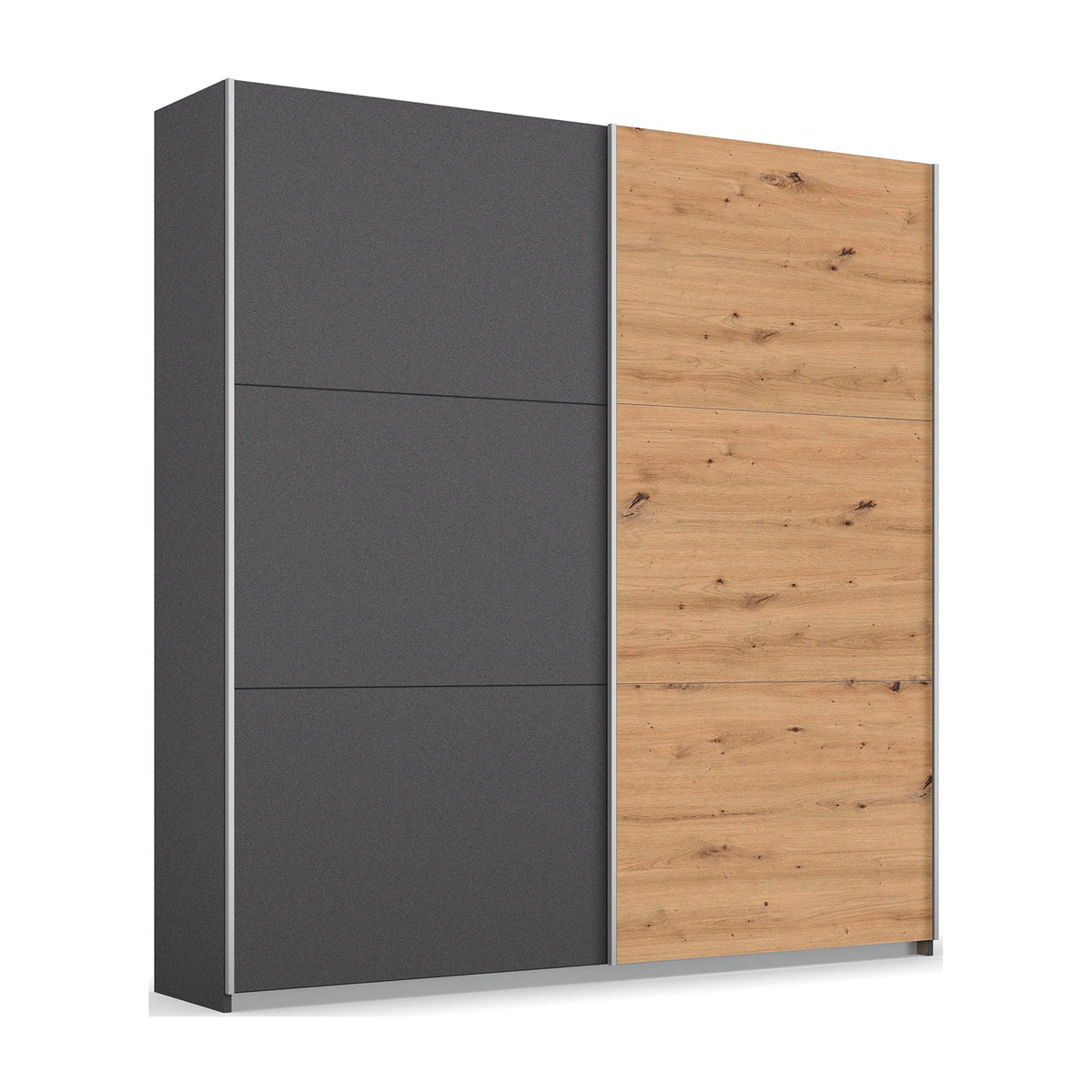 Rauch Aurelia Metallic Grey & Artisan Oak Sliding Door Wardrobe