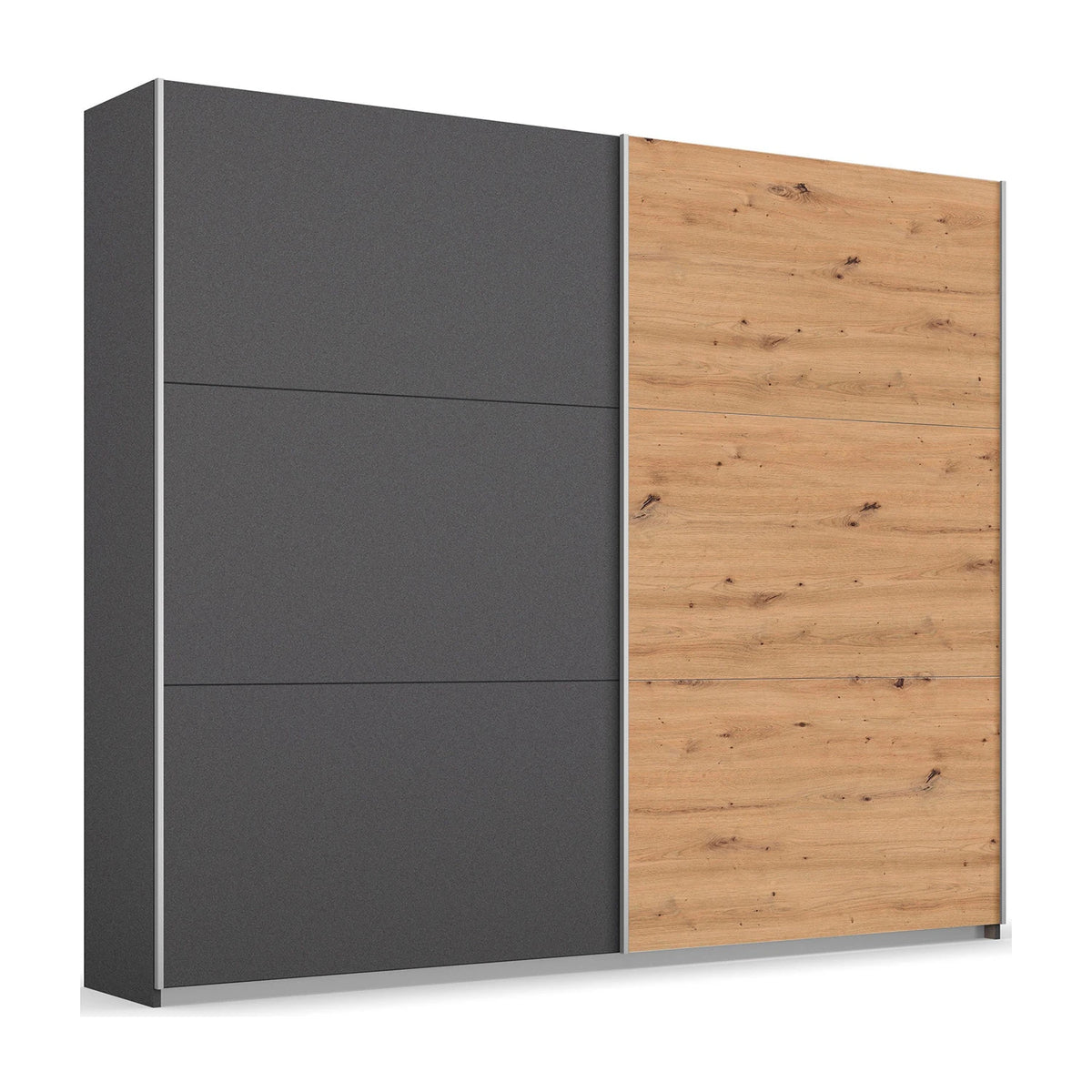 Rauch Aurelia Metallic Grey & Artisan Oak Sliding Door Wardrobe