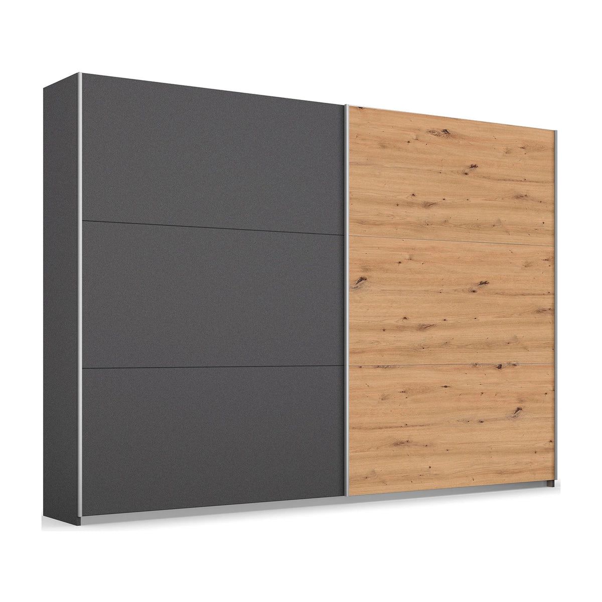 Rauch Aurelia Metallic Grey & Artisan Oak Sliding Door Wardrobe