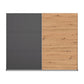 Rauch Aurelia Metallic Grey & Artisan Oak Sliding Door Wardrobe front view