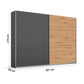 Rauch Aurelia Metallic Grey & Artisan Oak Sliding Door Wardrobe Dimensions