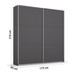 Rauch Aurelia Metallic Grey Sliding Door Wardrobe Dimensions