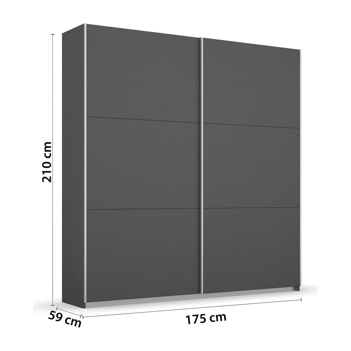 Rauch Aurelia Metallic Grey Sliding Door Wardrobe Dimensions