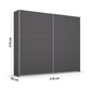 Rauch Aurelia Metallic Grey Sliding Door Wardrobe Dimensions