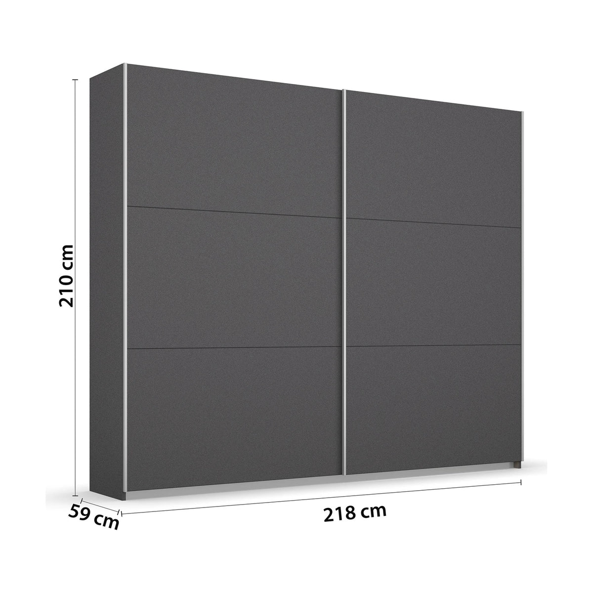 Rauch Aurelia Metallic Grey Sliding Door Wardrobe Dimensions