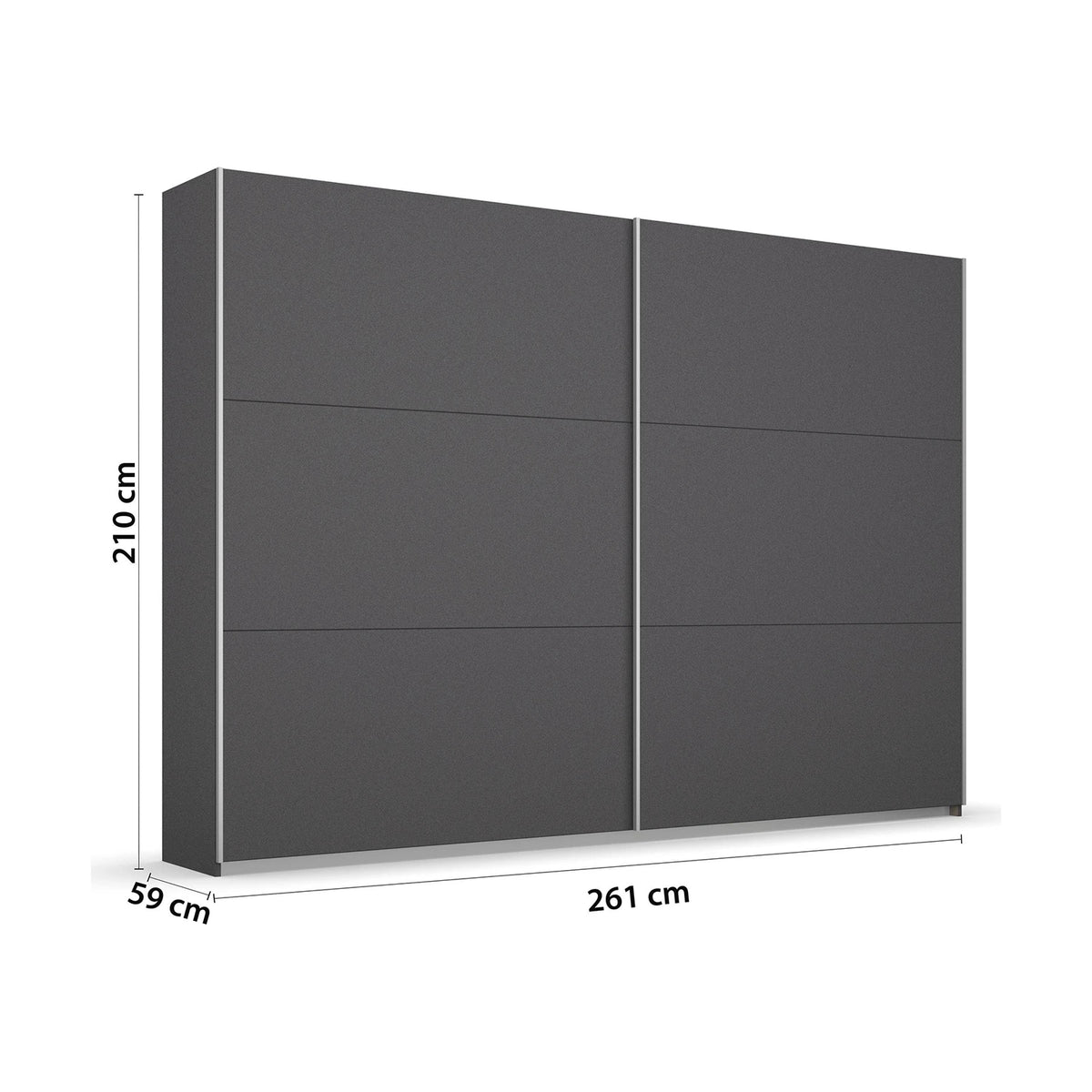 Rauch Aurelia Metallic Grey Sliding Door Wardrobe Dimensions