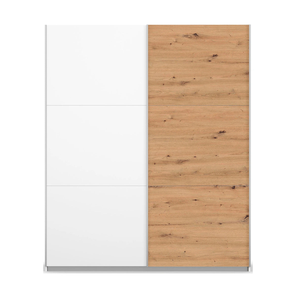 Rauch Aurelia White & Artisan Oak Sliding Door Wardrobe front view