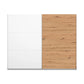 Rauch Aurelia White & Artisan Oak Sliding Door Wardrobe front view