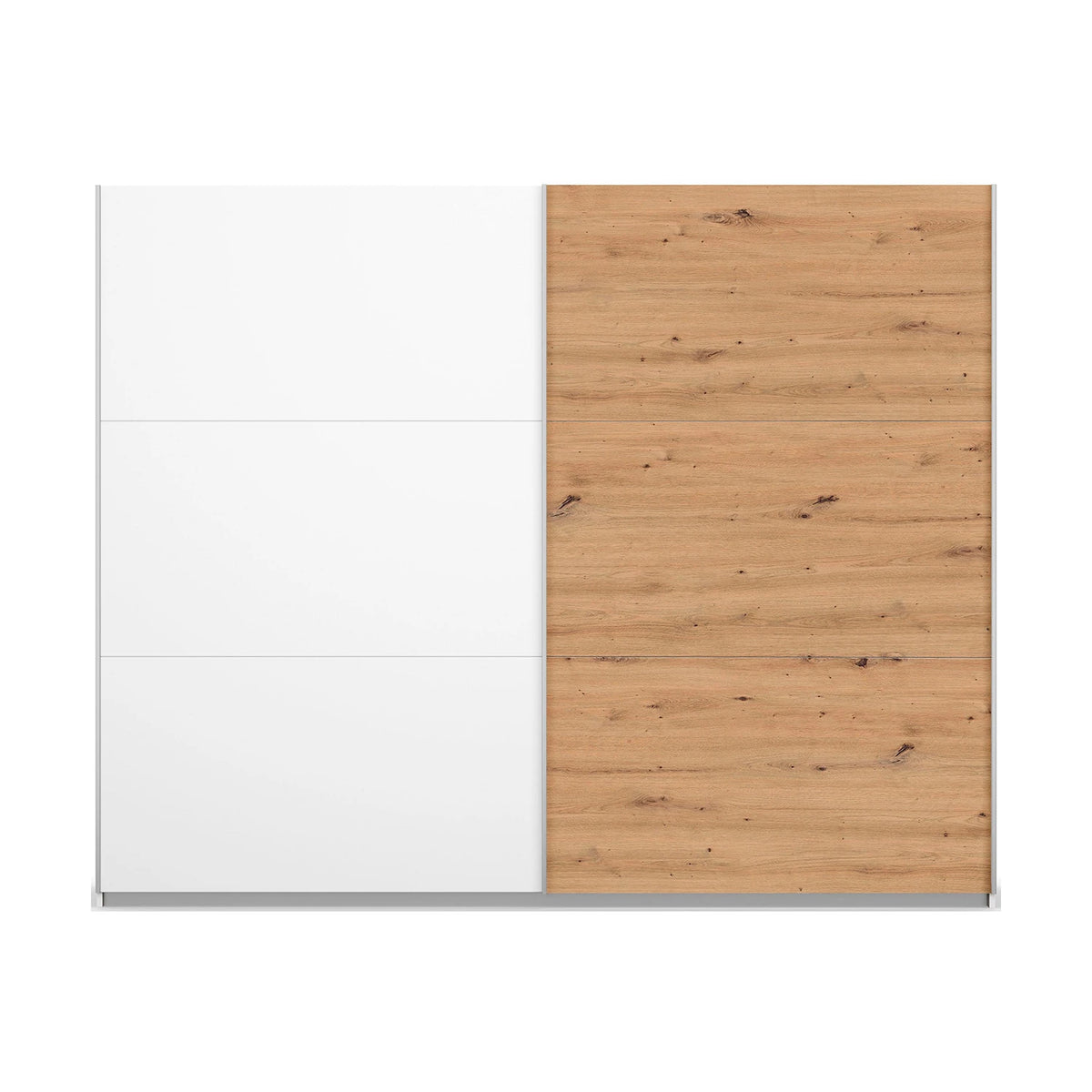 Rauch Aurelia White & Artisan Oak Sliding Door Wardrobe front view