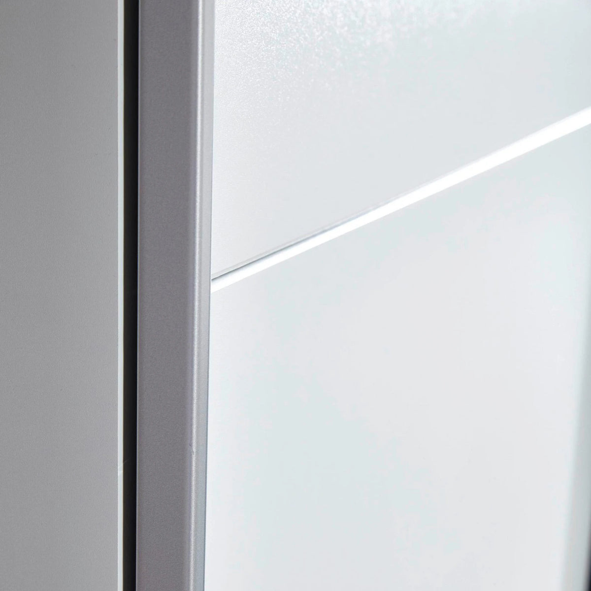 Rauch Aurelia White Sliding Door Wardrobe Door handle closeup view