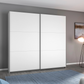 A modern Rauch Aurelia Decor White two-door wardrobe with white sliding doors Width 218cm