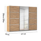 Aurich Artisan Oak Sliding Door Wardrobe with Mirror 271cm