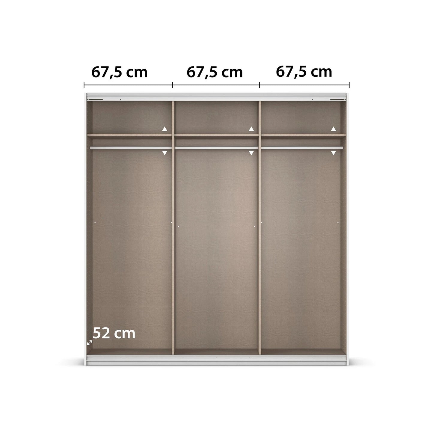 Aurich White Sliding Door Wardrobe 203cm