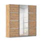 Aurich Artisan Oak Sliding Door Wardrobe with Mirror 203cm