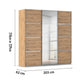 Aurich Artisan Oak Sliding Door Wardrobe with Mirror 203cm