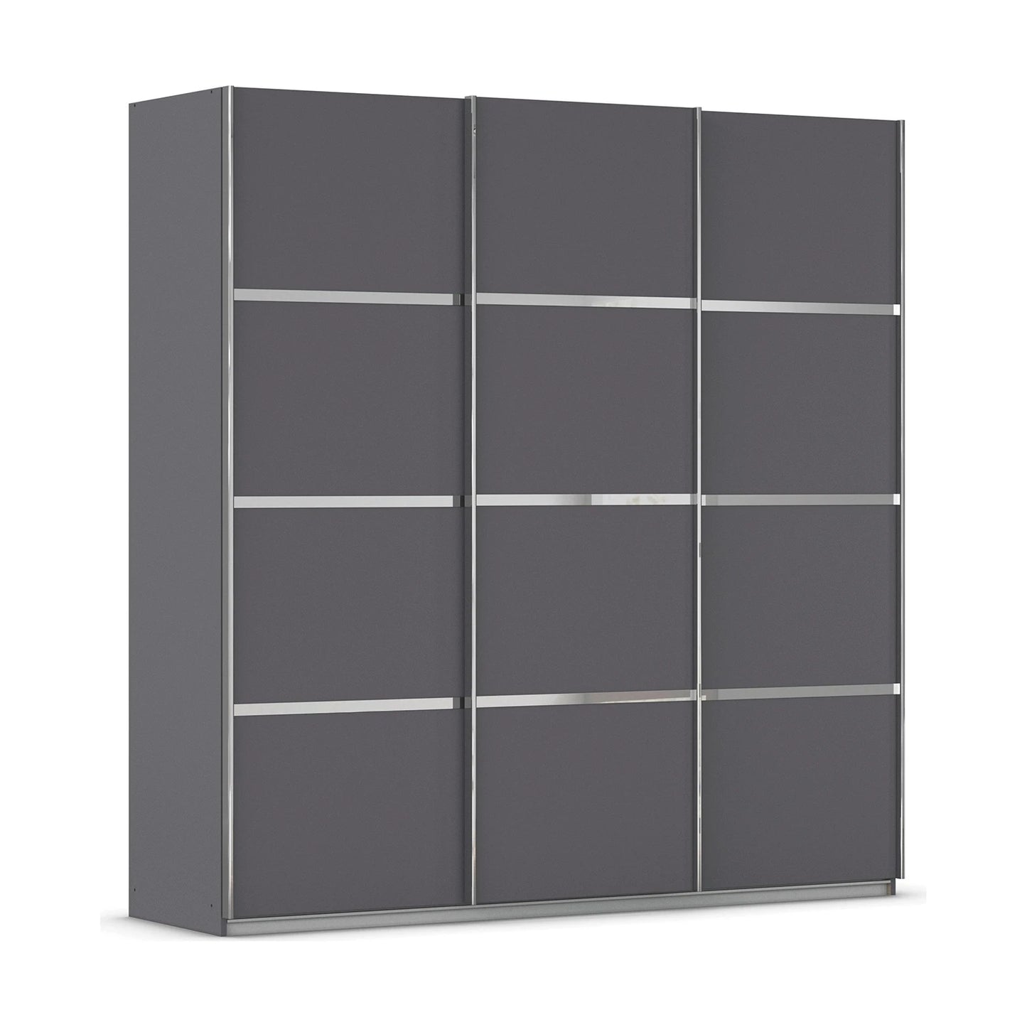 Rauch Aurich Metallic Grey Decor Sliding Door Wardrobe 203cm