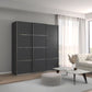 Rauch Aurich Metallic Grey Decor Sliding Door Wardrobe 203cm