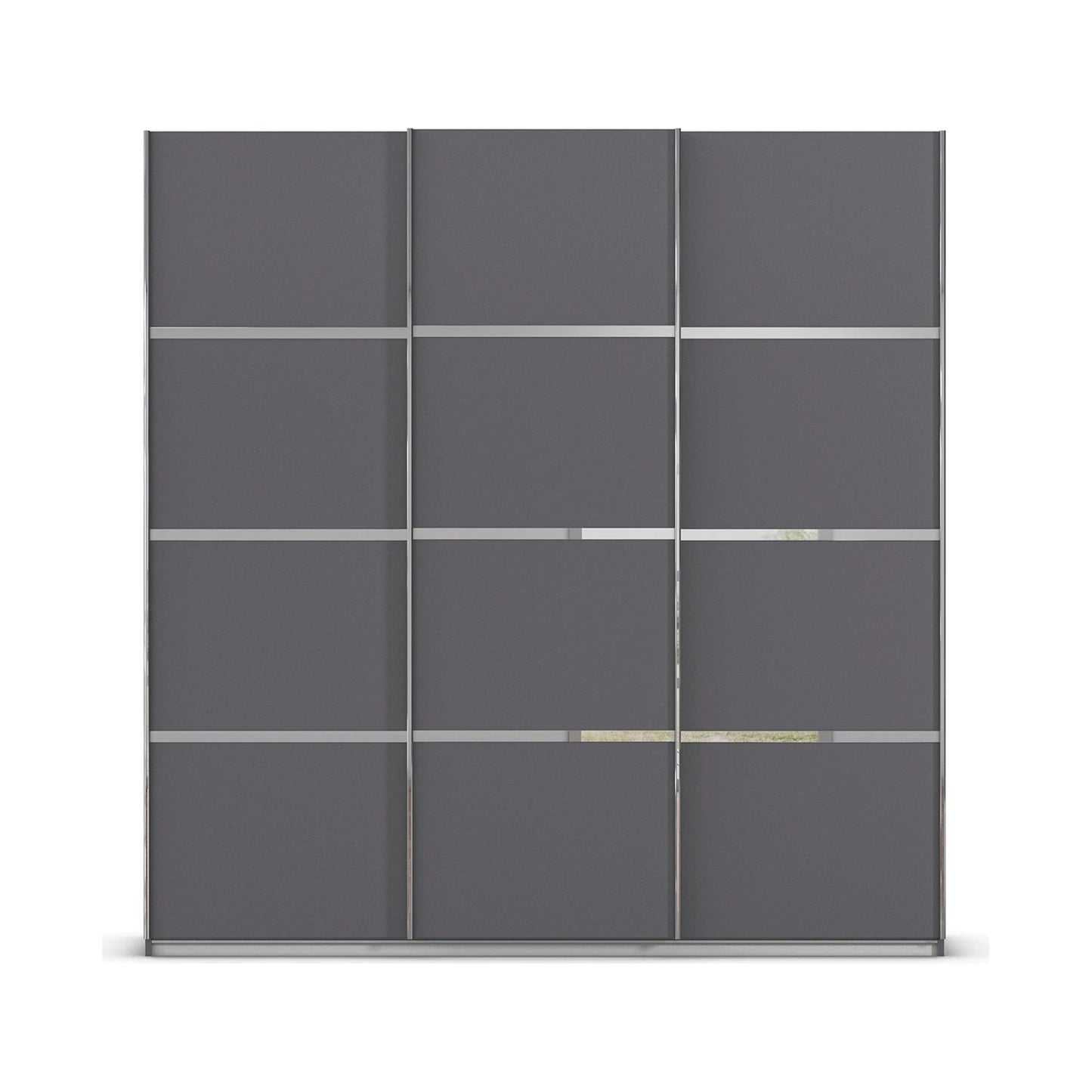 Rauch Aurich Metallic Grey Decor Sliding Door Wardrobe 203cm