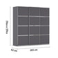 Rauch Aurich Metallic Grey Decor Sliding Door Wardrobe 203cm