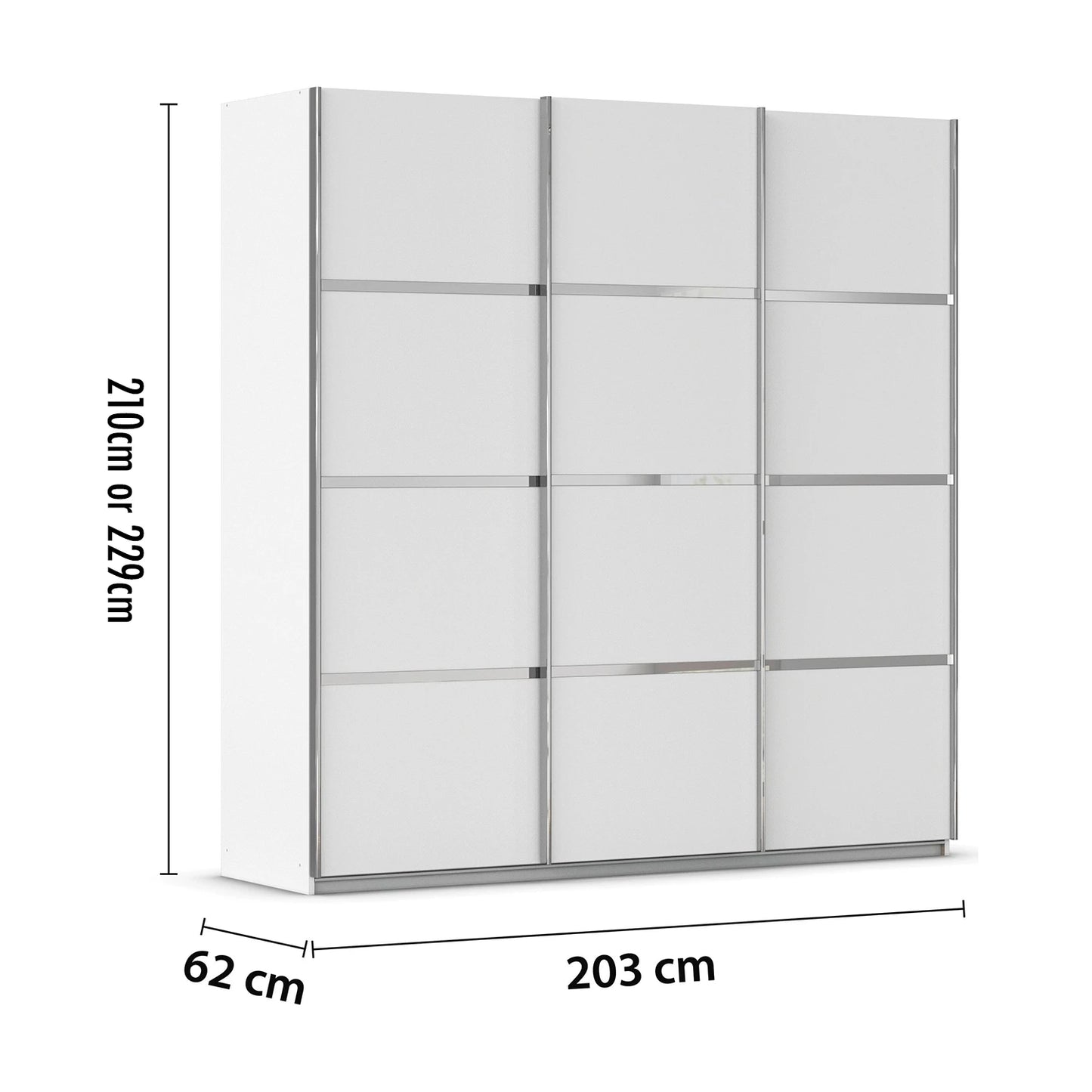Aurich White Sliding Door Wardrobe 203cm