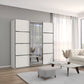 Rauch Aurich White Decor Sliding Door Wardrobe with Mirror 203cm