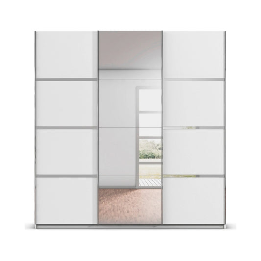 Small Rauch Aurich White Decor Sliding Door Wardrobe with Mirror 