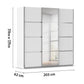 Rauch Aurich White Decor Sliding Door Wardrobe with Mirror 203cm