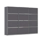 Rauch Aurich Metallic Grey Decor Sliding Door Wardrobe 271cm