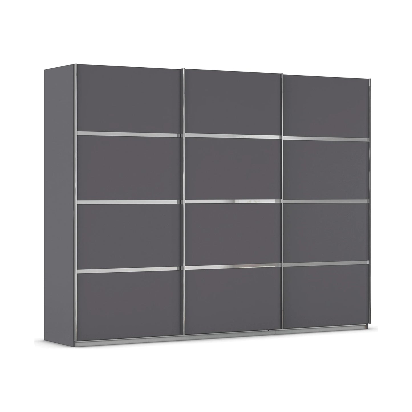 Rauch Aurich Metallic Grey Decor Sliding Door Wardrobe 271cm