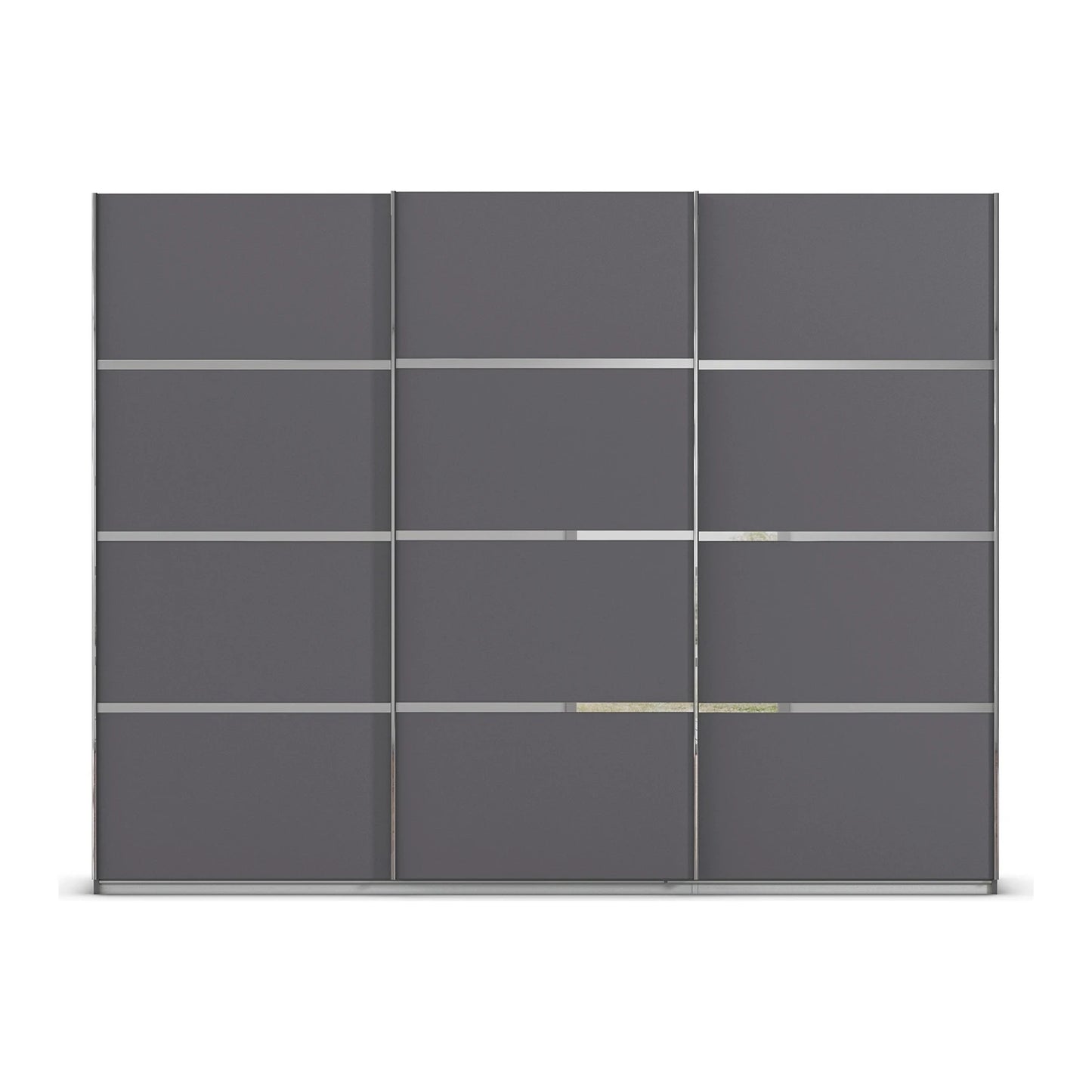 Rauch Aurich Metallic Grey Decor Sliding Door Wardrobe 271cm