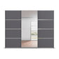 Rauch Aurich Metallic Grey Decor Sliding Door Wardrobe with Mirror 271cm