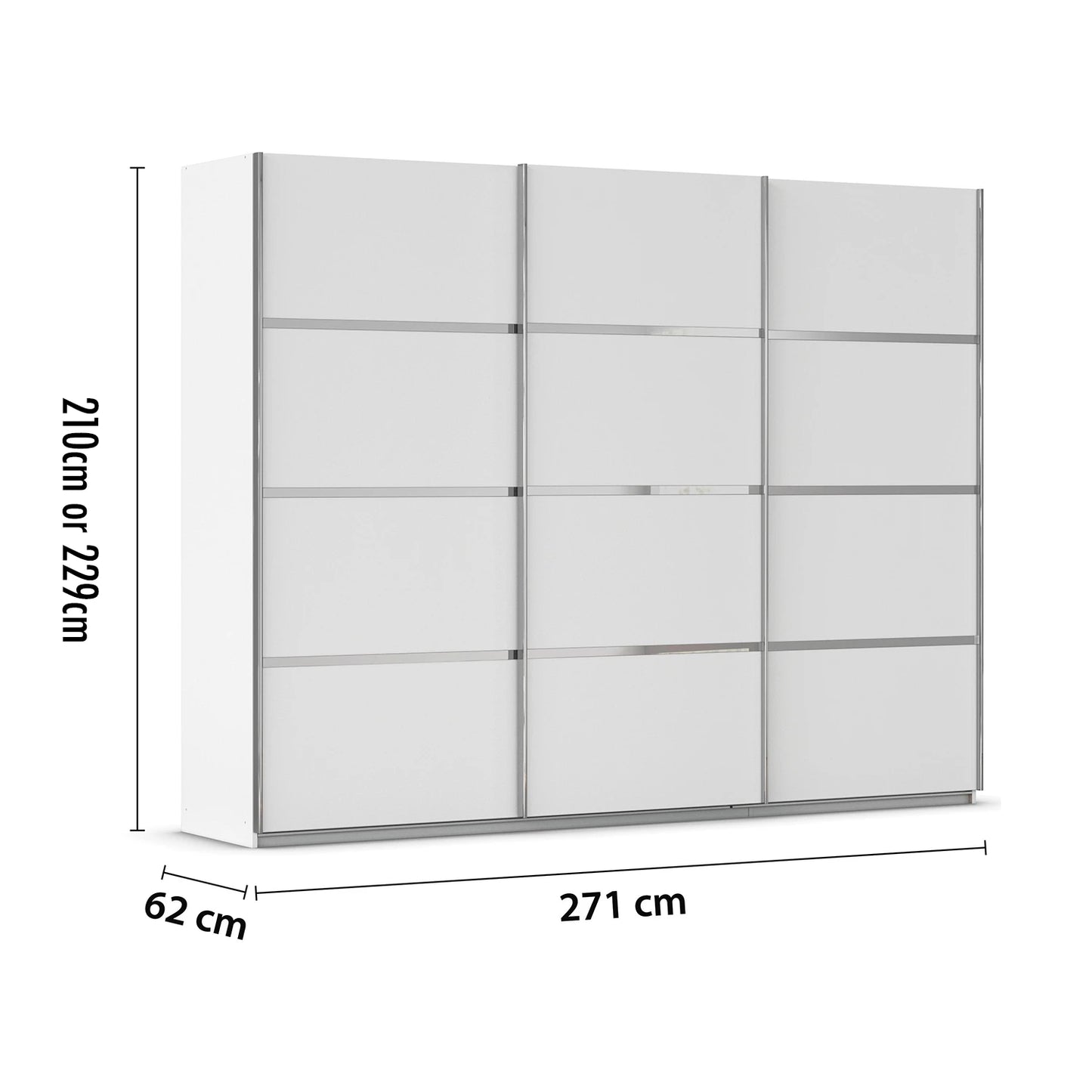 Rauch Aurich White Sliding Door Wardrobe 271cm