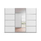 Rauch Aurich White Decor Sliding Door Wardrobe with Mirror 271cm