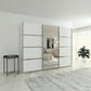 Rauch Aurich White Decor Sliding Door Wardrobe with Mirror 271cm