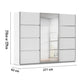 Rauch Aurich White Decor Sliding Door Wardrobe with Mirror 271cm