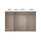 Measurement chart of a wardrobe with dimensions labeled on a white background