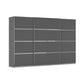 Rauch Aurich Metallic Grey Decor Sliding Door Wardrobe 315cm