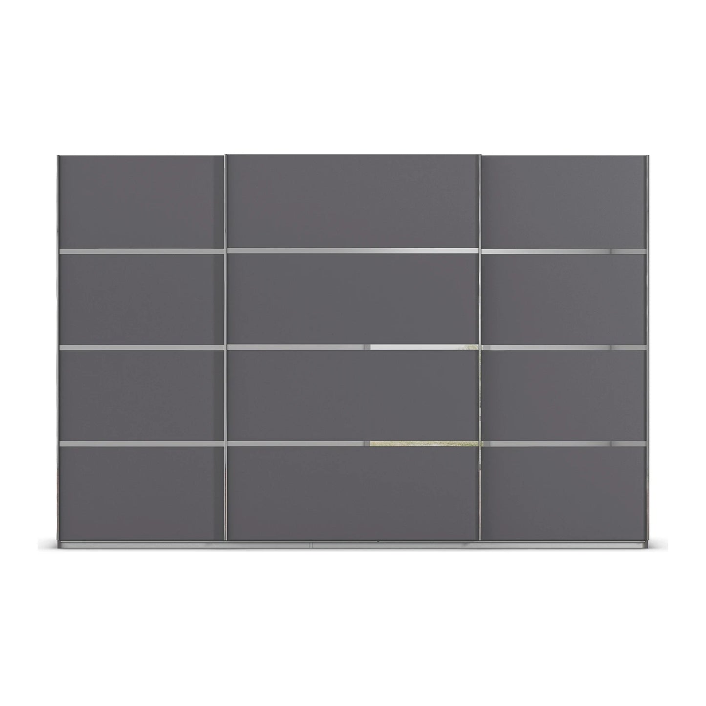 Rauch Aurich Metallic Grey Decor Sliding Door Wardrobe 315cm
