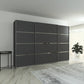 Rauch Aurich Metallic Grey Decor Sliding Door Wardrobe 315cm