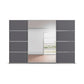 Rauch Aurich Metallic Grey Decor Sliding Door Wardrobe with Mirror 315cm